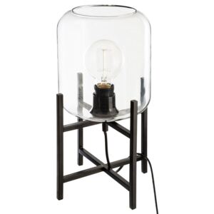 Lampa stołowa ze szklanym kloszem, 35 cm, industrialna