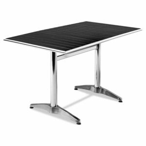 Prostokątny stół zewnętrzny, 1200x700 mm, aluminium, czarny