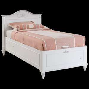 Łóżko dziecięce Romantica z płyty wiórowej w kolorze białym, ze schowkiem, 190x90 cm