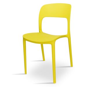 Krzesło z tworzywa do jadalni, kuchni, na taras K 1027 - żółty