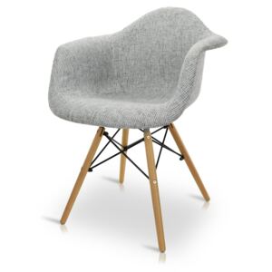 Designerskie krzesło tapicerowane K 1003 - jasno - szary