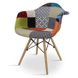 Designerskie krzesło tapicerowane K 1003 - wzór patchwork
