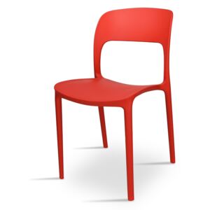 Krzesło z tworzywa do jadalni, kuchni, na taras K 1027 - czerwony