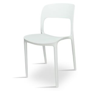 Krzesło z tworzywa do jadalni, kuchni, na taras K 1027 - biały