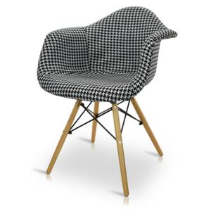 Designerskie krzesło tapicerowane K 1003 - wzór pepita