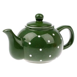 Dzbanek ceramiczny na herbatę Dots 1l, zielony