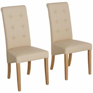 Eleganckie, tapicerowane krzesła w kolorze beżowym