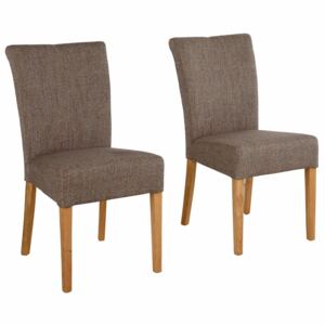 Eleganckie, dębowe krzesła tapicerowane - komplet 6 sztuk