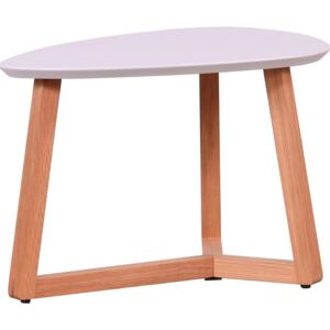 Unikalny stolik z szarym blatem, w kształcie migdała