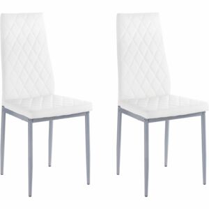 Nowoczesne, białe krzesła na metalowej ramie - 2 sztuki
