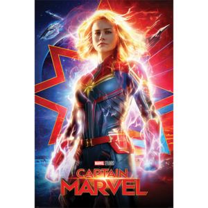 Plakat, Obraz Captain Marvel - Higher Further Faster, (61 x 91,5 cm)