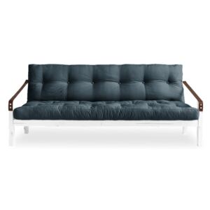Sofa rozkładana z niebieskim obiciem Karup Design Poetry White/Petrol Blue