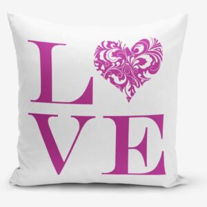 Poszewka na poduszkę z domieszką bawełny Minimalist Cushion Covers Love Purple, 45x45 cm