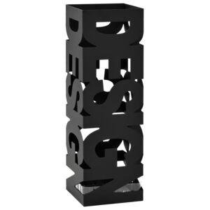 Stojak na parasole MWGROUP, stalowy, czarny, 15,5x15,5x48,5 cm