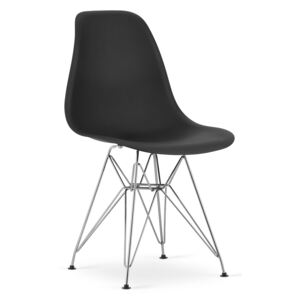Czarne krzesło w stylu skandynawskim SAIKI 3613 nogi srebrne / 4 sztuki