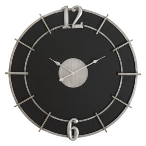 Czarny zegar ścienny Mauro Ferretti Glam, ø 60 cm