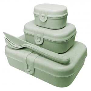 Zestaw lunchbox ze sztućcami PASCAL READY ORGANIC zielone KOZIOL