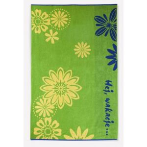Ręcznik plażowy 100x160 Hej wakacje 8142/1 zielony kwiaty Zwoltex