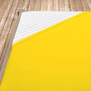 Dżersejowe prześcieradło z gumką - żółte żółty 140x200 cm