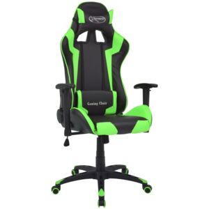 Rozkładane krzesło biurowe, sportowe, sztuczna skóra, zielone