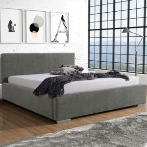Klasyczne łóżko tapicerowane do sypialni GLAN z gładkim zagłówkiem