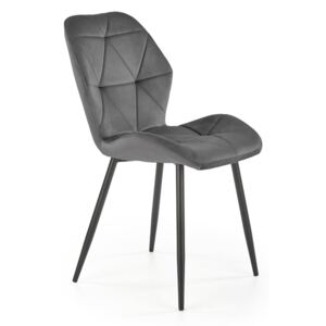 Krzesło K453 VELVET szare do jadalni i salonu w stylu glamour HALMAR