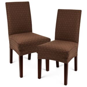 4Home Multielastyczny pokrowiec na krzesło Comfort Plus brązowy, 40 - 50 cm, zestaw 2 szt