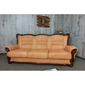 (3140) BRIGITTE Luxury Leather Sofa trzyosobowa beżowa