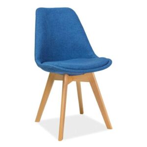 Krzesło DIOR niebieskie/buk skandynawskie