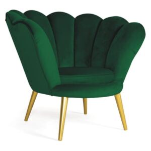 Fotel MAGNOLIA VELVET zielony/ złoty