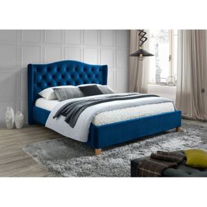 Łóżko ASPEN Velvet 160x200 niebieskie