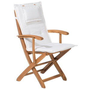 Krzesło ogrodowe drewniane poducha beżowa MAUI
