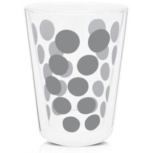 Zestaw 2 szklanek z łyżeczkami Zak! Designs Dot Dot, srebrne, 350 ml