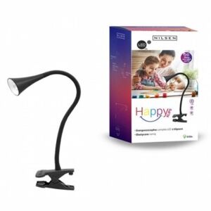Lampka biurkowa LED INQ Nilsen Happy PX028, czarna, 2,5 W