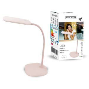 Lampka biurkowa LED INQ Nilsen Lisa PX017, różowa, 6,5 W