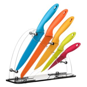 Zestaw 5 kolorowych noży ze stojakiem Premier Housewares