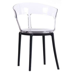 Designerskie krzesło z transparentnym siedziskiem Ero