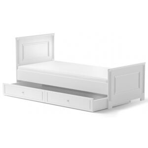 Białe łóżko 90x200 z szufladą Ines