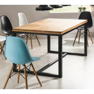 Stół w stylu industrialnym Loras A 180/90 czarny