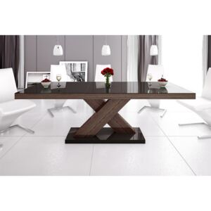 Stół rozkładany w wysokim połysku Xenon brązowy