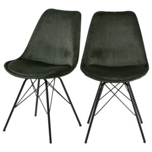 SELSEY Zestaw dwóch krzeseł Sapodilla ciemnozielone
