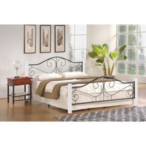 Metalowe łóżko z zagłówkiem Violetta 120 biały
