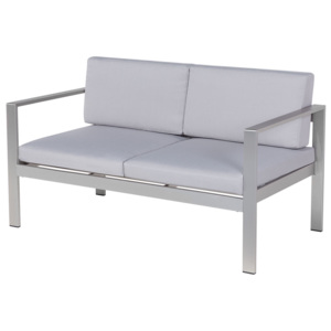 Sofa ogrodowa aluminium 2-osobowa jasnoszare poduchy Garrett