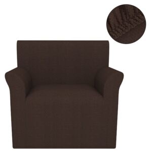 Elastyczny pokrowiec na fotel, pikowany, brązowy