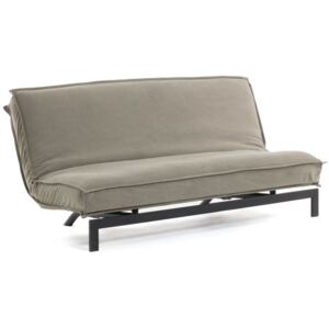 Sofa rozkładana Eveline 195x90 cm beżowa nogi czarne