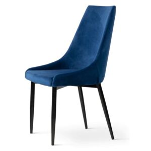 Krzesło Luis velvet w kolorze niebieskim czarne nogi