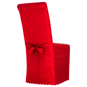 Tectake 401345 pokrowiec na krzesło narzuta - czerwony, wzorzysty