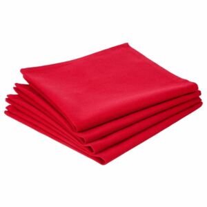 Serwetki bawełniane na stół, 40 x 40 cm, kolor czerwony, 4 sztuki