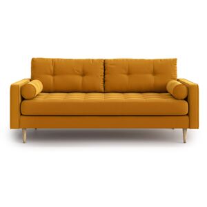 Sofa Esme II pikowana 3-osobowa, Golden Velvet