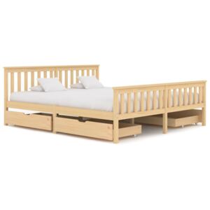 Rama łóżka z 4 szufladami, lite drewno sosnowe, 180 x 200 cm